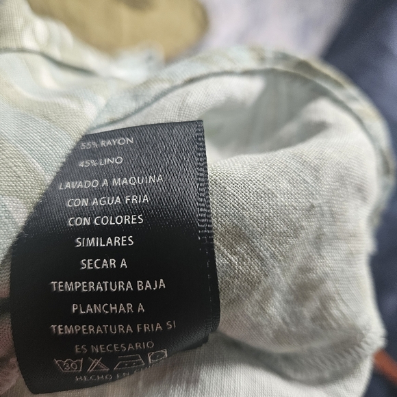 Dear John Tropical Green Linen Blend Tie Waist Dress Size S - Picture 10 of 11